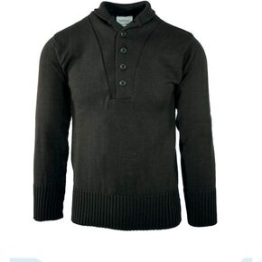 US Army Military Style 5 Button Sweater, 100% Knitted Wool, Made in USA in Saudi Arabia