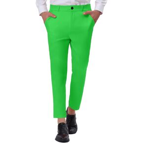Lars Amadeus Men's Cropped Pants Regular Fit Business Ankle-Length Dress Trousers
