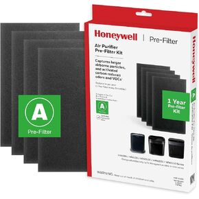 Honeywell HRF-A100 Air Purifier Pre Kit Filter, 4-Pack - Allergen Air Filter Targets Dust, VOC, Pet, Kitchen, and Wildfire/Smoke Odors in Saudi Arabia