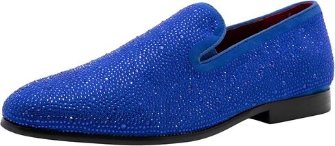 JUMP New York Men's Lavish Slip-on Loafer | All-Over Pyramid & Rhinestone Jewel Ornaments | Formal Smoking Slipper in Saudi Arabia