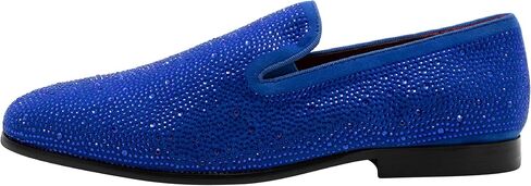 JUMP New York Men's Lavish Slip-on Loafer | All-Over Pyramid & Rhinestone Jewel Ornaments | Formal Smoking Slipper in Saudi Arabia