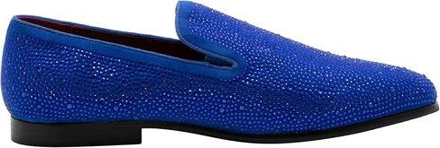 JUMP New York Men's Lavish Slip-on Loafer | All-Over Pyramid & Rhinestone Jewel Ornaments | Formal Smoking Slipper in Saudi Arabia