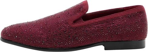 JUMP New York Men's Lavish Slip-on Loafer | All-Over Pyramid & Rhinestone Jewel Ornaments | Formal Smoking Slipper in Saudi Arabia