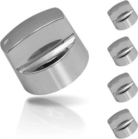Grenf DGF510SSP Control Knobs, Compatible with Cooktop Burner Control Dials Knob Oven Gas Stove Knob Replacement (5 Pack, Silver),White in Kuwait