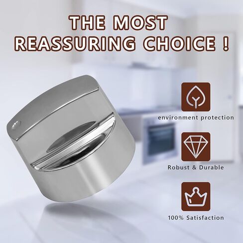 Grenf DGF510SSP Control Knobs, Compatible with Cooktop Burner Control Dials Knob Oven Gas Stove Knob Replacement (5 Pack, Silver),White in Kuwait