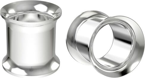 2pc Surgical Stainless Steel Tunnel Plugs Metal Gauges Earrings Flesh Ear Expander Double Flared in Kuwait