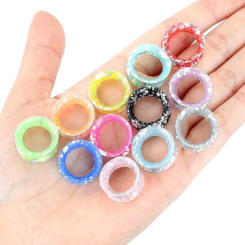 24 قطعة من Qmcandy ملمع سيليكون ملون متناثر مع بقع الأذن ومقاييس أنفاق اللحم ومقابس مزدوجة متوهجة ومجوهرات ثقب الأذن in Kuwait