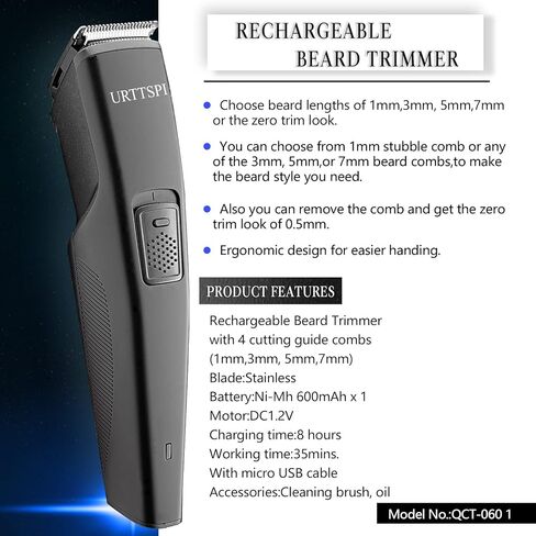 URTTSPI Cordless, Rechargeable ,Electric Beard Mustache Hair Precision Trimmer Coded Guide Comb for Men in Saudi Arabia