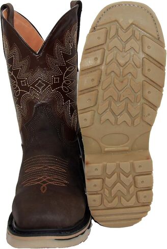 Men’s Leather Square Toe Steel Toe Western Work Boot in Saudi Arabia