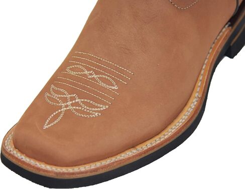 Men's Genuine Leather Western Boot Square Toe Rodeo Cowboy Boot in Kuwait