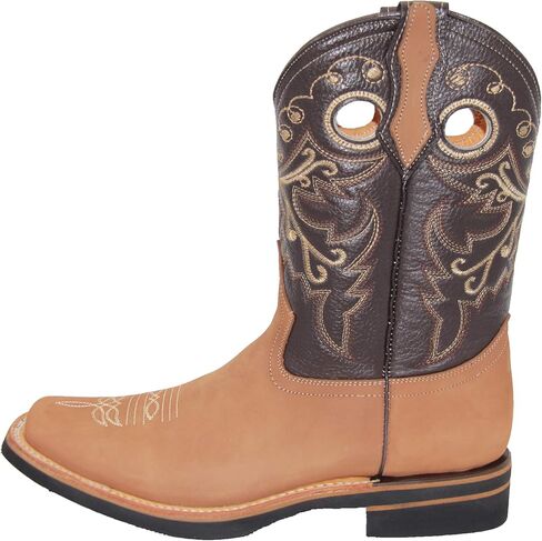 Men's Genuine Leather Western Boot Square Toe Rodeo Cowboy Boot in Kuwait