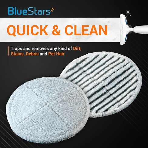 4 Packs Deep Clean Spinwave Mop Pad for Bissell 2124 2039A Hard Floor Mop Cleaners (2 Soft + 2 Scrubby) by Blue Stars - Washable and Reusable Mop Pads in Saudi Arabia