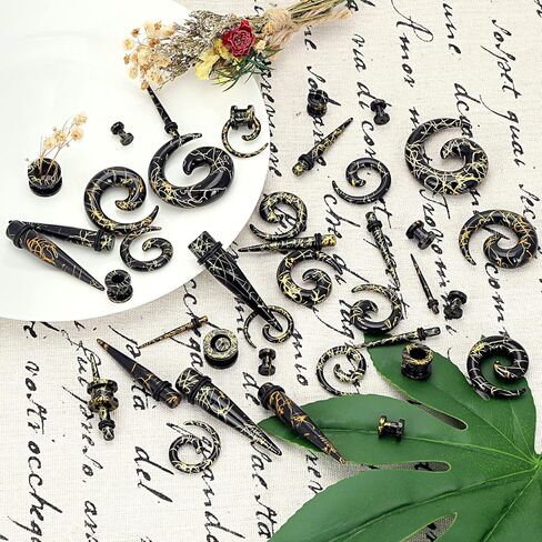 Qmcandy Acrylic Ear Stretching Kit Tapers Tunnels Spiral Expander Set 6pcs Ear Piercing Starter Gauges 8g-1/2 inch in Kuwait