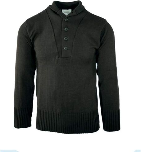US Army Military Style 5 Button Sweater, 100% Knitted Wool, Made in USA in Saudi Arabia