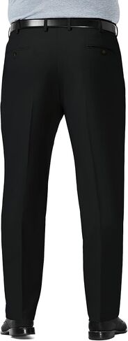 Haggar mens Big & Tall Premium Comfort Classic Fit Flat Front Dress Pants, Black, 60W x 30L US in Saudi Arabia
