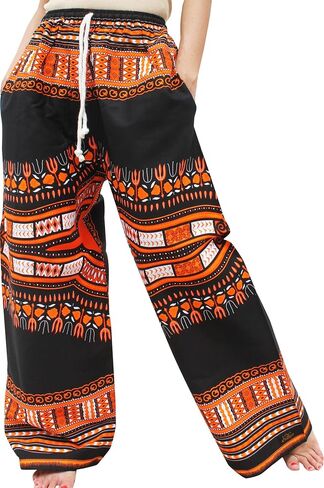 RaanPahMuang Baggy Straight Leg Carnival Dashiki Print Unisex Pants Africa Print in Saudi Arabia