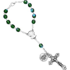 Rosemarie Collections Religious Gift One Decade Car Rosary with Saint Christopher Medal