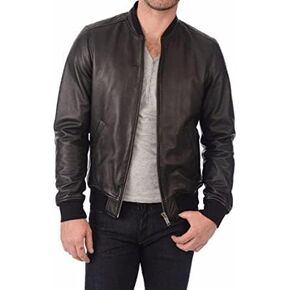 Men’s Causal Slim Fit Lightweight Autumn Winter Real Sheepskin Bomber Biker Leather Jacket in Saudi Arabia