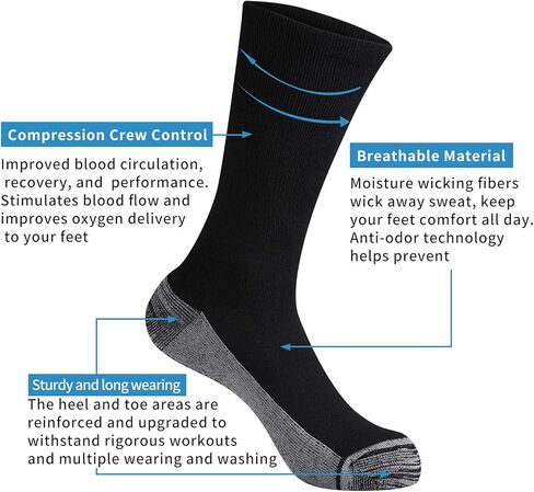 Mens Athletic Crew Socks 8 Pairs Heavy Duty Work Boot Socks Moisture Wicking Cushion Workout Running Socks in Saudi Arabia