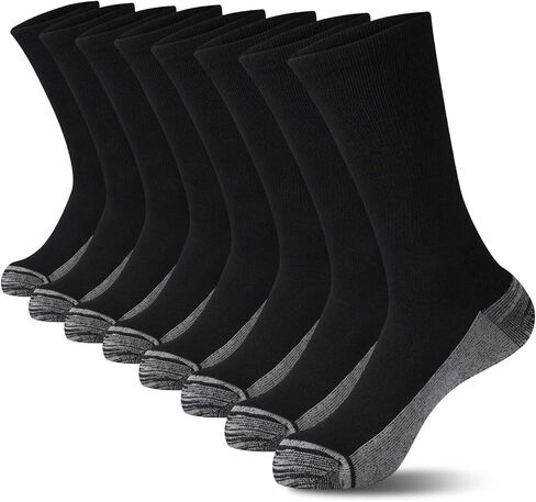 Mens Athletic Crew Socks 8 Pairs Heavy Duty Work Boot Socks Moisture Wicking Cushion Workout Running Socks in Saudi Arabia