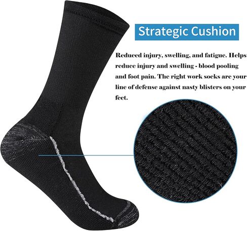 Mens Athletic Crew Socks 8 Pairs Heavy Duty Work Boot Socks Moisture Wicking Cushion Workout Running Socks in Saudi Arabia
