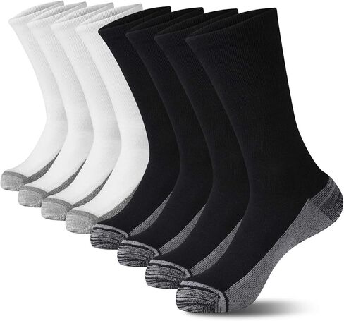 Mens Athletic Crew Socks 8 Pairs Heavy Duty Work Boot Socks Moisture Wicking Cushion Workout Running Socks in Saudi Arabia