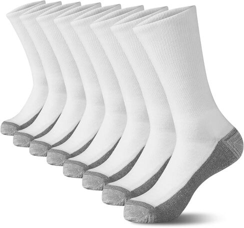 Mens Athletic Crew Socks 8 Pairs Heavy Duty Work Boot Socks Moisture Wicking Cushion Workout Running Socks in Saudi Arabia