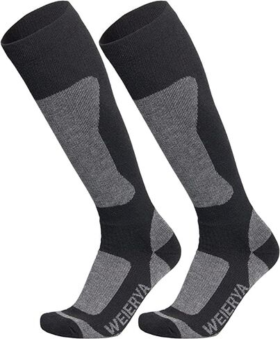 Skiing, Snowboarding Socks, Merino Wool&High Elastic Content, Suitable for Winter Outdoor Sports, Unisex, 2 Pack in Saudi Arabia