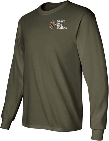 MilitaryBest Proud Dad of a Marine U.S. Marine Corps Embroidered Long Sleeve T-Shirt in Saudi Arabia