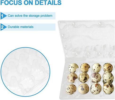 DOITOOL 18 Grids Quail Egg Cartons, 50 Pcs Small Eggs Cartons Egg Holders with Cover, Plastic Egg Tray for Refrigerator, Pigeon Eggs Storage in Saudi Arabia
