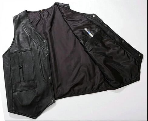 Men Winter Genuine Sheepskin Vest, Spring Fur Leather Plus Size Jacket Coat in Saudi Arabia