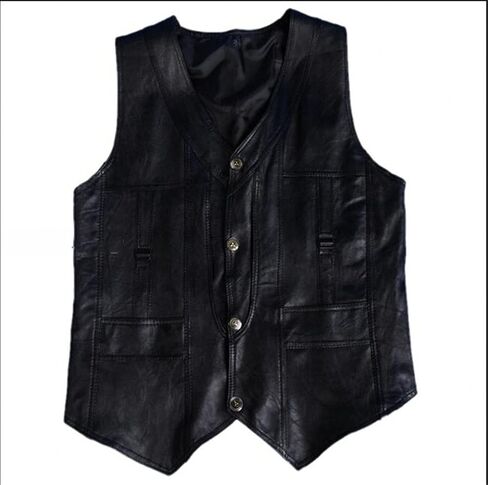 Men Winter Genuine Sheepskin Vest, Spring Fur Leather Plus Size Jacket Coat in Saudi Arabia