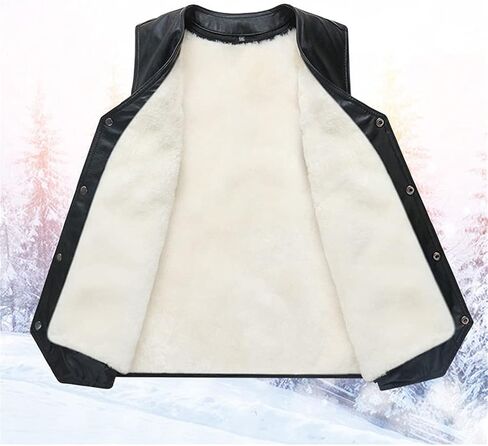 Men Winter Genuine Sheepskin Vest, Spring Fur Leather Plus Size Jacket Coat in Saudi Arabia