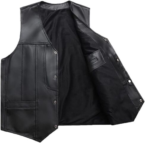 Men Winter Genuine Sheepskin Vest, Spring Fur Leather Plus Size Jacket Coat in Saudi Arabia