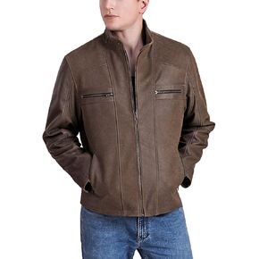 BGSD Men Ethan Distressed Brown Leather Motorcycle Jacket in Saudi Arabia