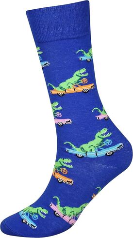 Wish Island Men's 4/5 Packs Fun Crazy Animal Cotton Casual Crew Socks in Saudi Arabia