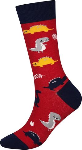 Wish Island Men's 4/5 Packs Fun Crazy Animal Cotton Casual Crew Socks in Saudi Arabia
