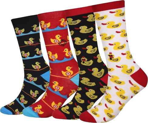 Wish Island Men's 4/5 Packs Fun Crazy Animal Cotton Casual Crew Socks in Saudi Arabia