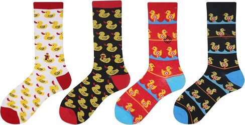 Wish Island Men's 4/5 Packs Fun Crazy Animal Cotton Casual Crew Socks in Saudi Arabia