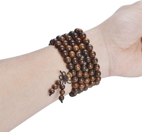 anzhongli مالا الخرز سوار 108 8mm الصلاة التأمل خشب الصندل مطاطا in Kuwait