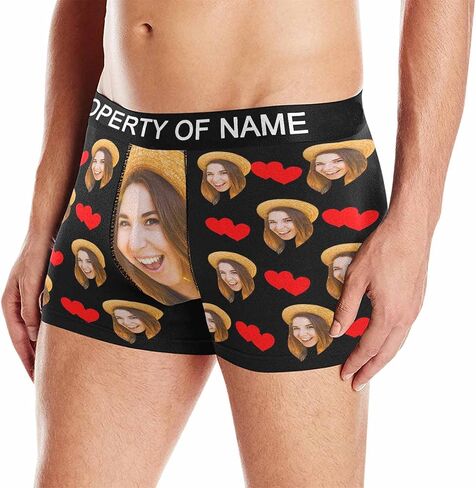 Custom Face Boxers I'm Nuts About You Property of Name Personalized Face Briefs Underwear for Men in Kuwait