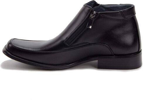 Men's 87244 Ankle High Double Zipper Square Toe Classic Dress Boots in Saudi Arabia