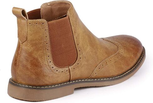 Metrocharm MC140 Men's Dress Wing Tip Casual Ankle Chelsea Boot in Kuwait