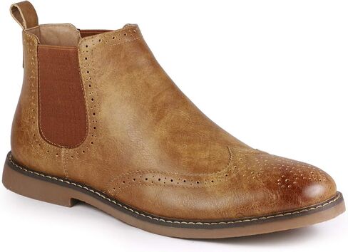 Metrocharm MC140 Men's Dress Wing Tip Casual Ankle Chelsea Boot in Kuwait