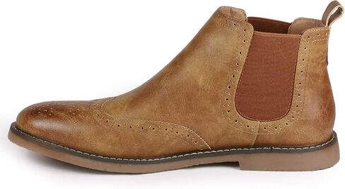 Metrocharm MC140 Men's Dress Wing Tip Casual Ankle Chelsea Boot in Kuwait