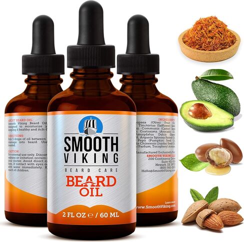 Beard Oil - Soft and Itch-Free Beard Oil for Men (2 Oz) - Beard Growth Oil with Argan Oil Formula to Groom Beard and Mustache & Soothe Dry Skin in Saudi Arabia