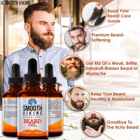 Beard Oil - Soft and Itch-Free Beard Oil for Men (2 Oz) - Beard Growth Oil with Argan Oil Formula to Groom Beard and Mustache & Soothe Dry Skin in Saudi Arabia