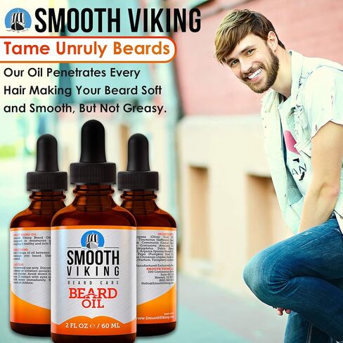 Beard Oil - Soft and Itch-Free Beard Oil for Men (2 Oz) - Beard Growth Oil with Argan Oil Formula to Groom Beard and Mustache & Soothe Dry Skin in Saudi Arabia