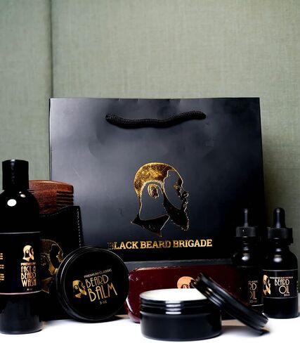 Black Beard Brigade by Yulaw Naturals Premium Classic Beard Kit Combo with Balm - All Natural Ingredients - Softens & Strengthens Beard Hair & Skin - Beard Care Kit for Men in Saudi Arabia