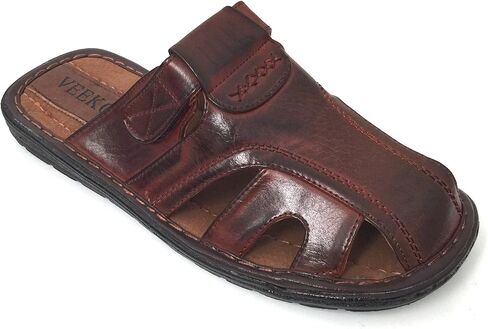 G4U-CTS Men's Sandals Adjustable Strap Closed Toe Slide Casual Fisherman Summer Flip Flops Shoes (12 D(M) US, Brown-097) in Saudi Arabia